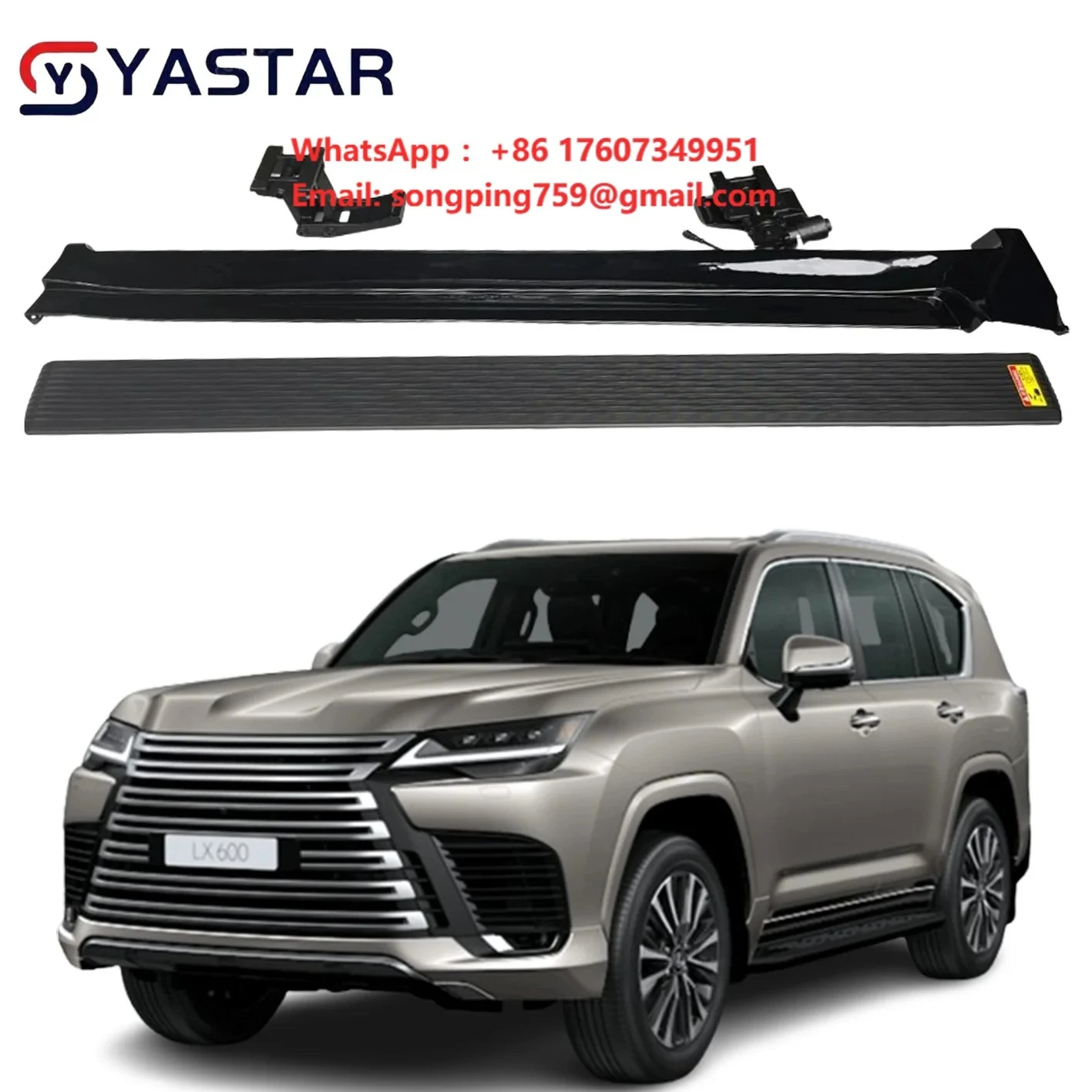 Newest Model Electric Side Steps Automatic Foot Step  Running Board Aluminum for Lexus LX600 with Skirts 20-25