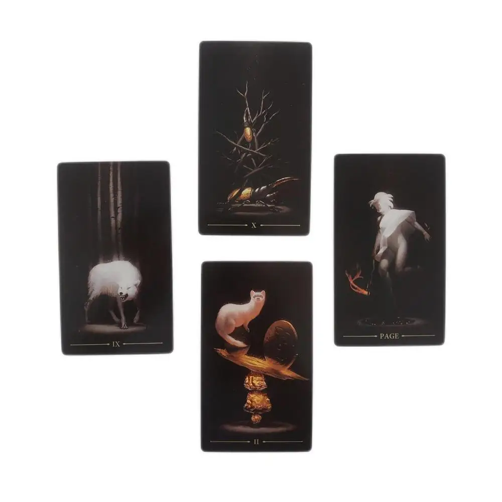 Veri carte dei tarocchi neri Set di 78 carte Gioco di divinazione Regalo Gioco da tavolo Oracoli e divinazione