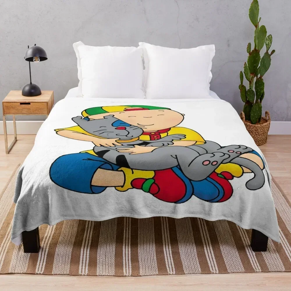 caillou, caillou and dog Throw Blanket anime Sofa Throw Sleeping Bag funny gift Blankets