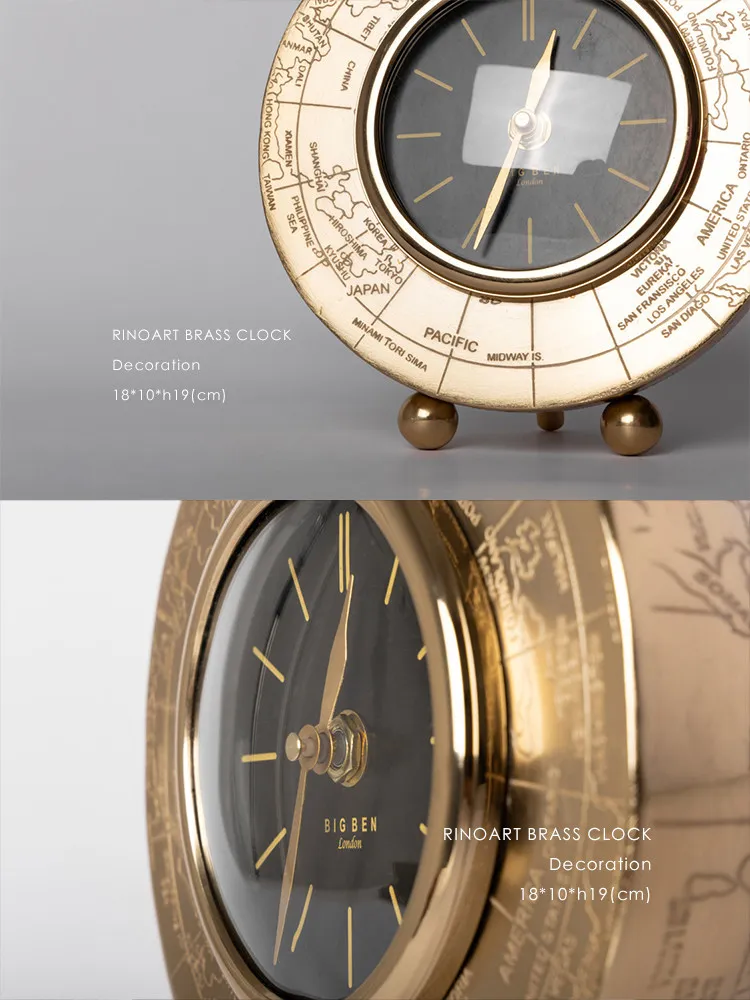 Indian imported aluminum-plated bronze table clock 