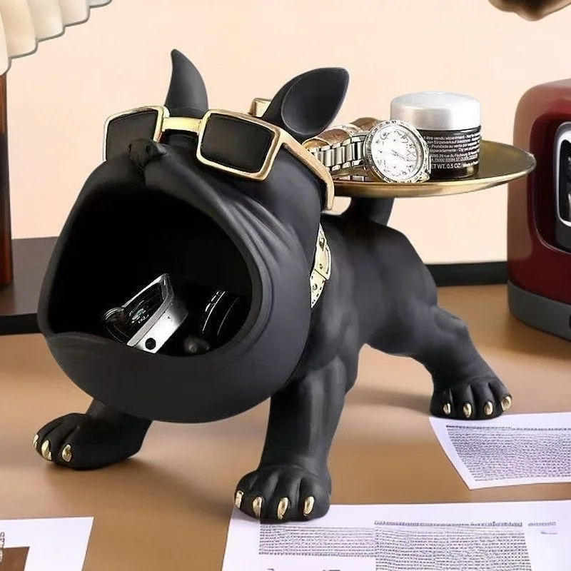 Home Decoration Bulldog Ornament - Dog Statue Storage Box, Animal Decoration Resin Craft Art Sculpture, Home Dog Sculpture