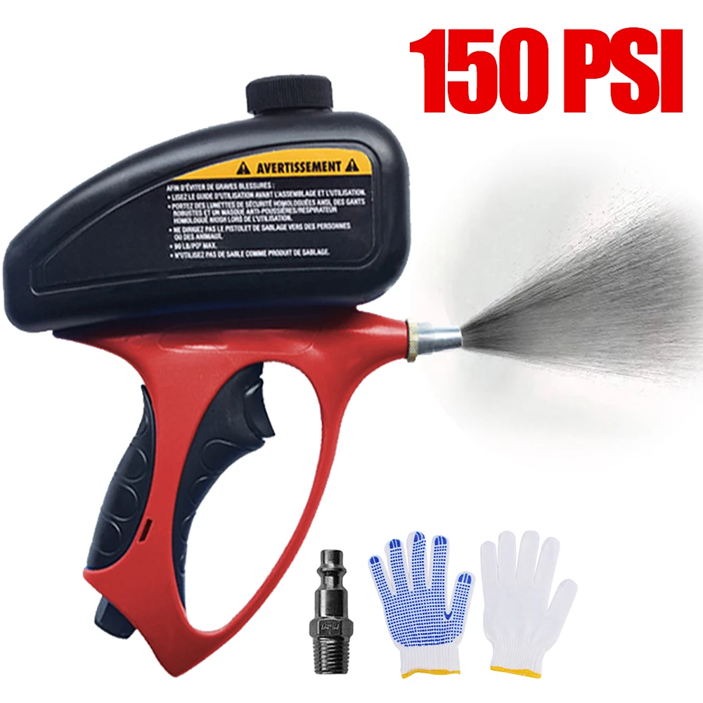 150 PSI Anti-rust Sandblaster Handheld Pneumatic Sand Blasting Machine Glass Tombstone Sandblasting Machine with Nozzle