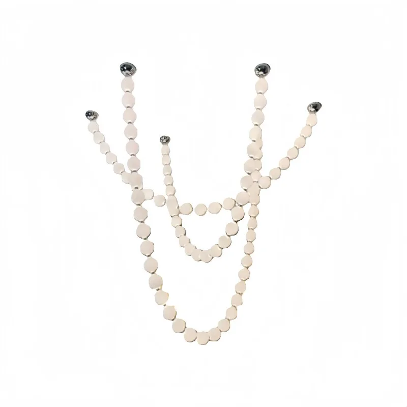 French bead duplex staircase living room chandelier, simple designer restaurant bar light, long pearl necklace light