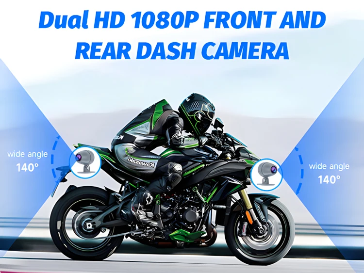 Motorcycle Dash Cam 1080P Dual Lens Video Recorder Waterproof DVR Motorcycle Front And Rear Camera