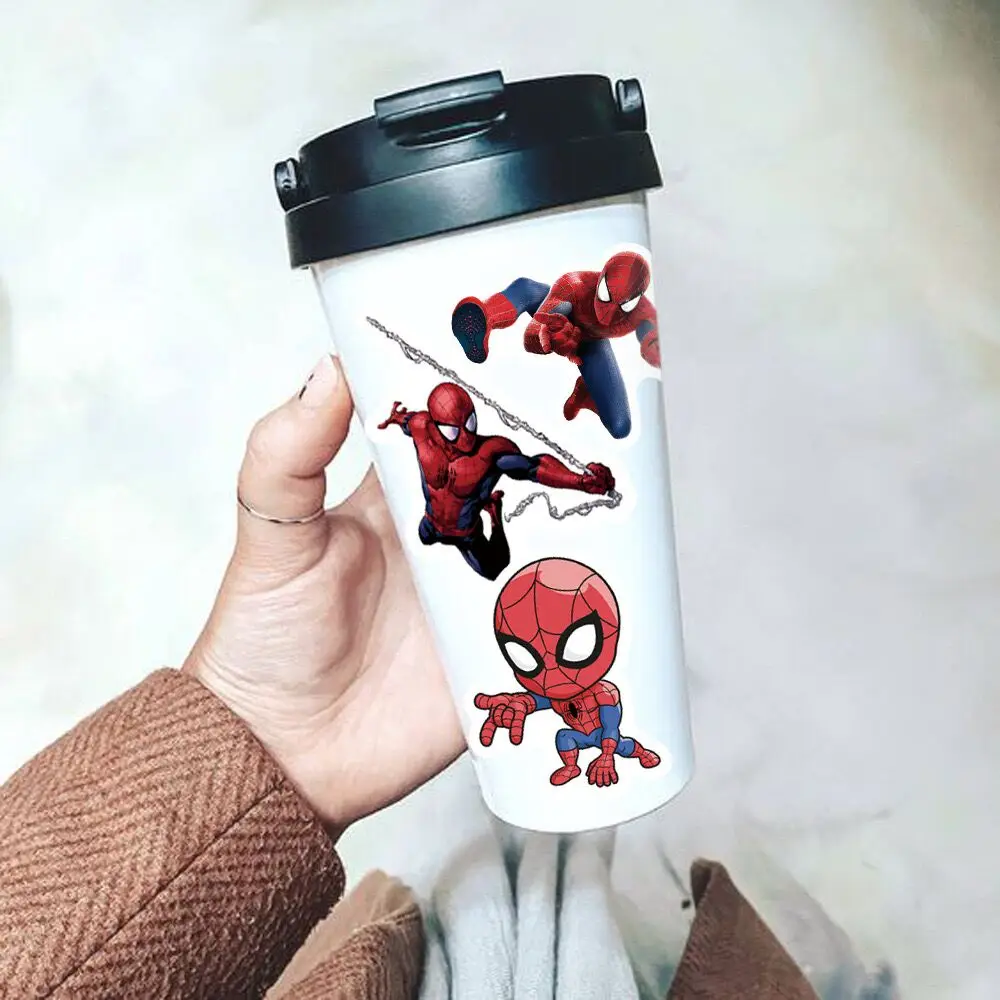 Pegatinas de Anime de Spiderman para niños, calcomanías de película de Disney, 10/50 piezas, para monopatín, nevera, guitarra, portátil,