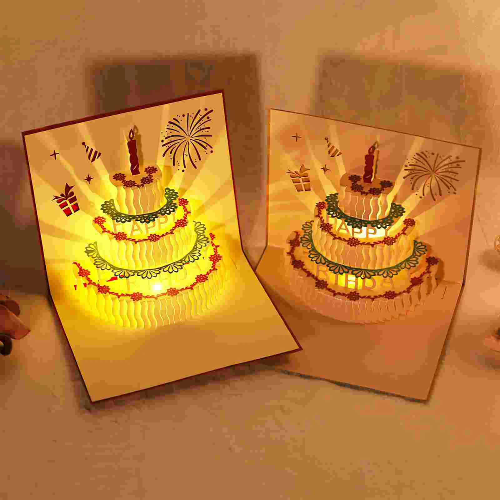 Bulk Greeting Cards Birthday for Women Message Button Paper 3d Blessing