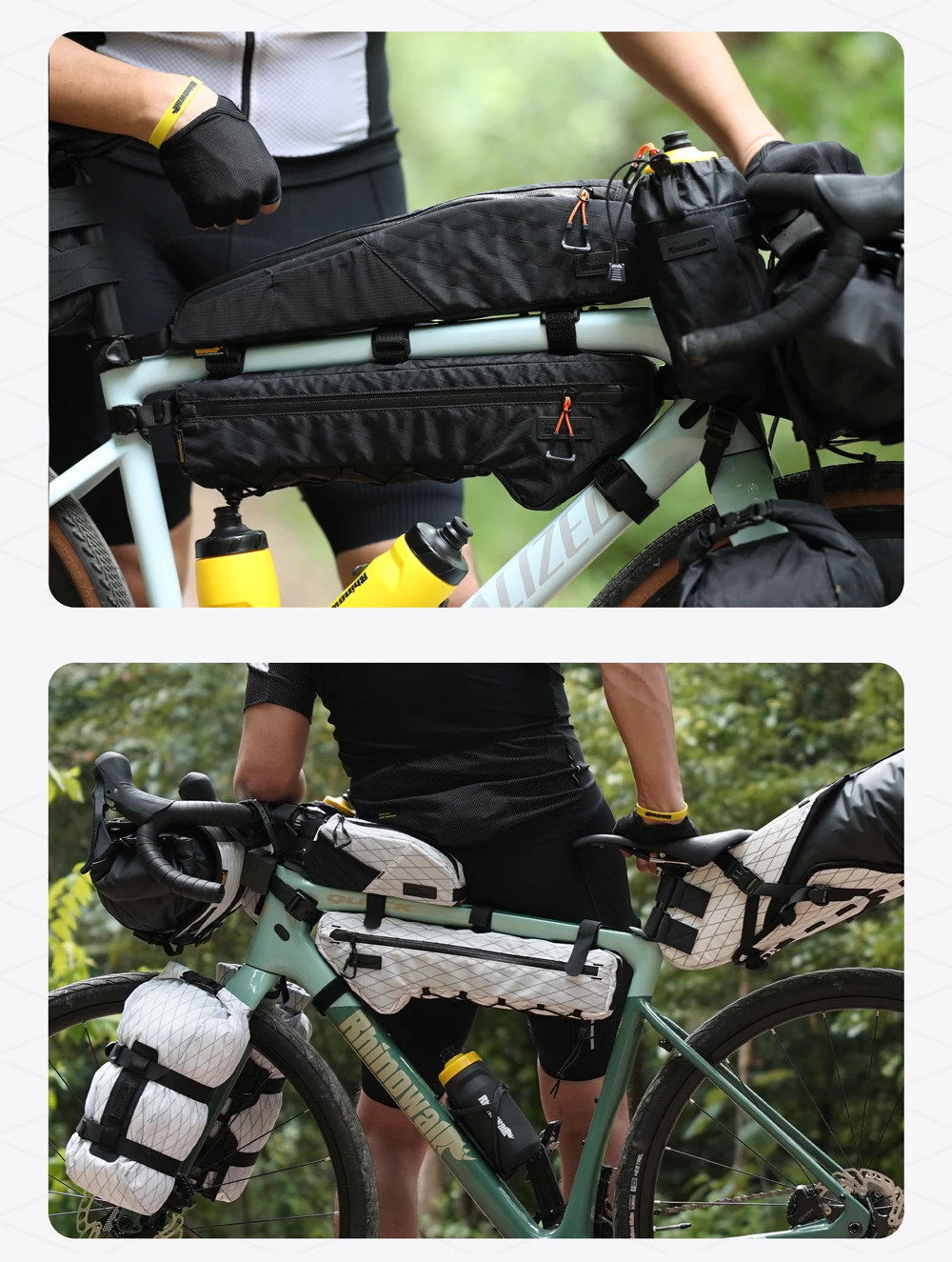 Rhinowalk Fahrrad-Dreiecksschlauchtasche, wasserabweisend, 1,7 l/2,4 l/2,9 l, Fahrrad-Rahmentasche für MTB und Rennrad, Querträger-Aufbewahrungspaket – Detail 31