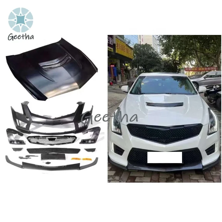 

ForUpgrade To ATS-V Model Include Front Bumper Assembly with Grille and Front Lip Hood Fender Body Kit for Cadillac ATS 2014-201