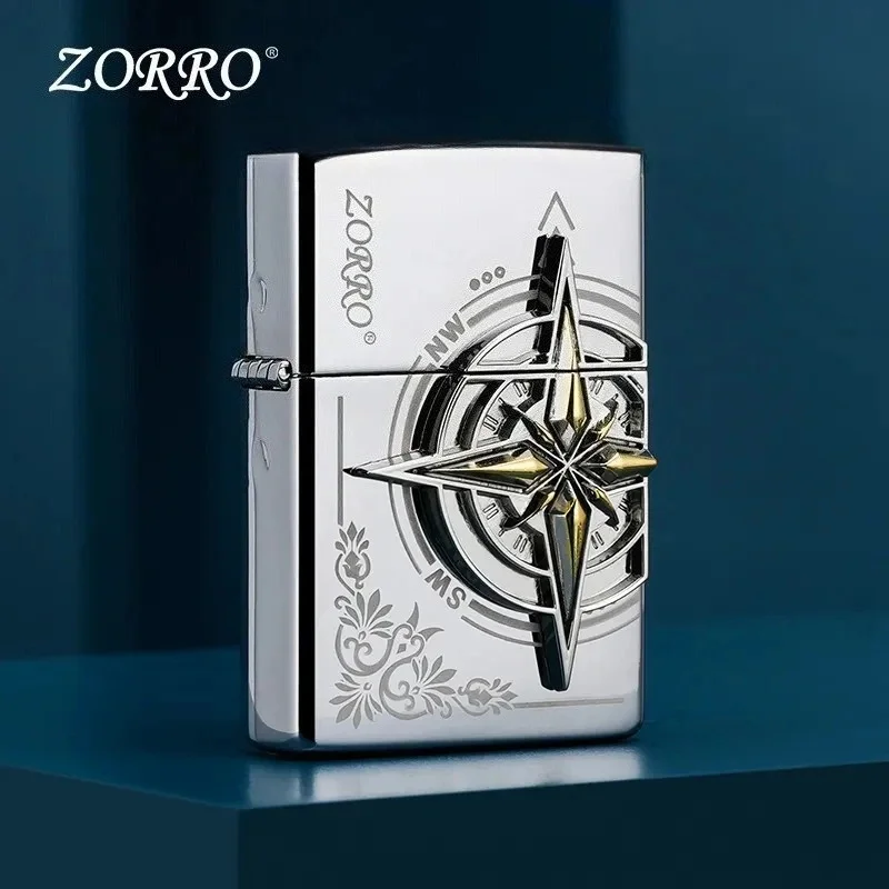 

Zorro Red Sand Компас Латунь с тиснением Креативная ветрозащитная зажигалка Аксессуары для прикуривателей Инструменты для зажигания для отправки мужскими подарками.