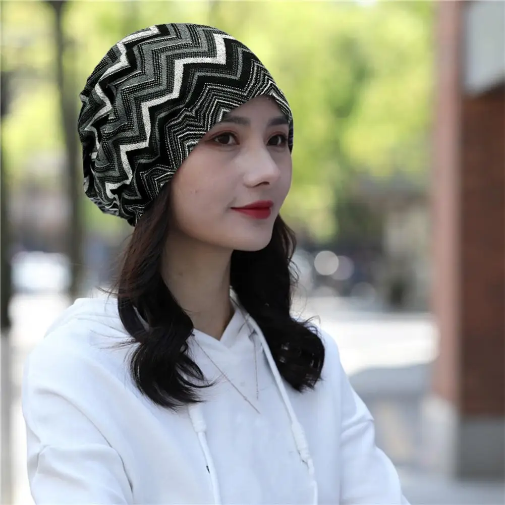 Ethnic Style Beanie Hat Super Soft High Elastic Windproof Hat Versatile Cold Weather Cap Winter Thermal Headwear