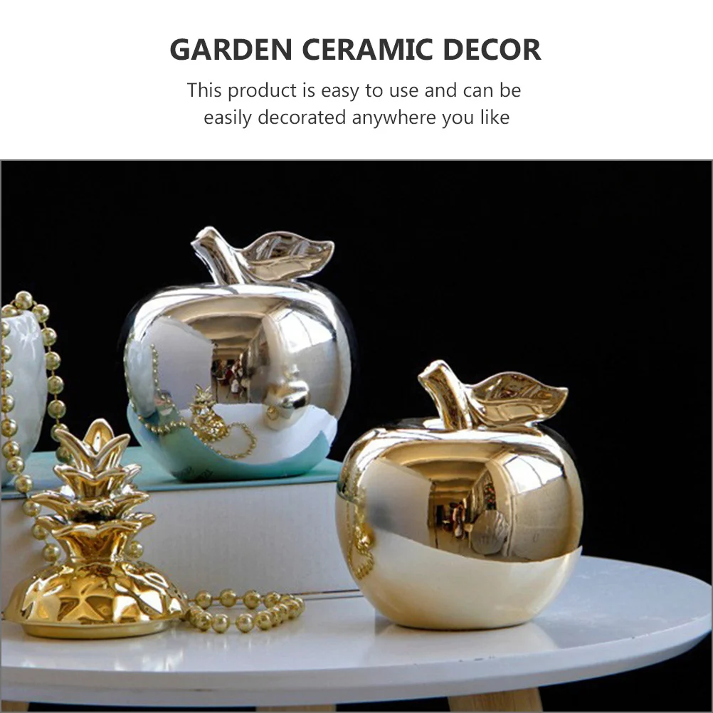 

Fruit Artificial Fruits for Decoration Craft Statue Decorative Desktop Ceramic Silver