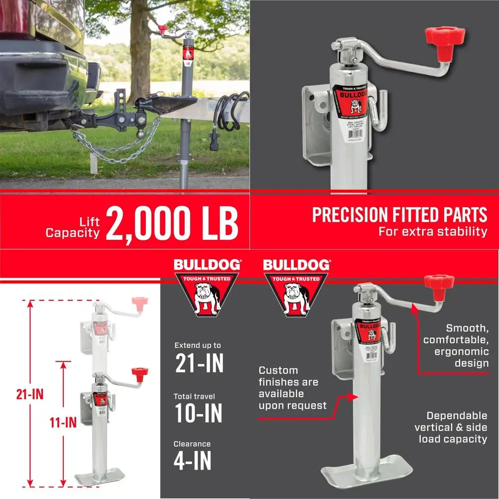 

154107 Домкрат для прицепа, черный, серебристый, красный