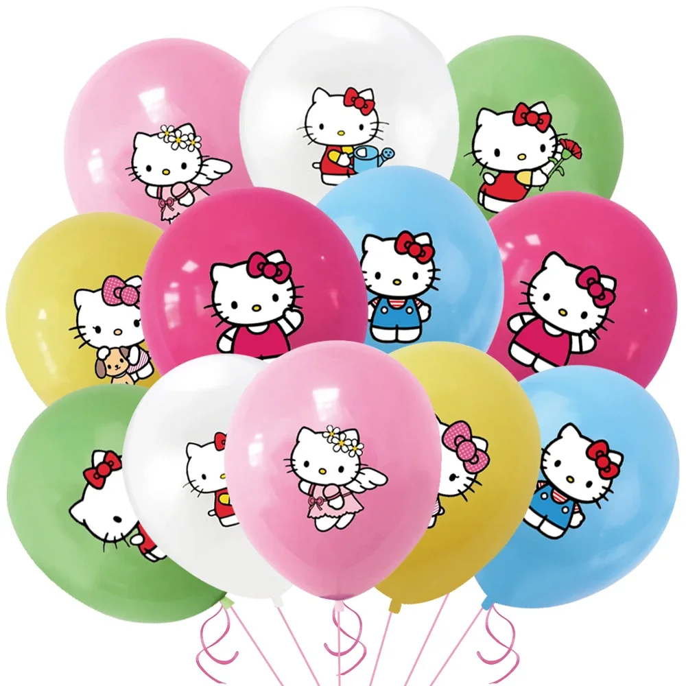 Hallo Kat Ballonnen Set 12Inch Kuromii Globlos Roze Kt Ballon Verjaardagsfeestje Decoratie Baby Shower Bruiloftbenodigdheden Kt Decor