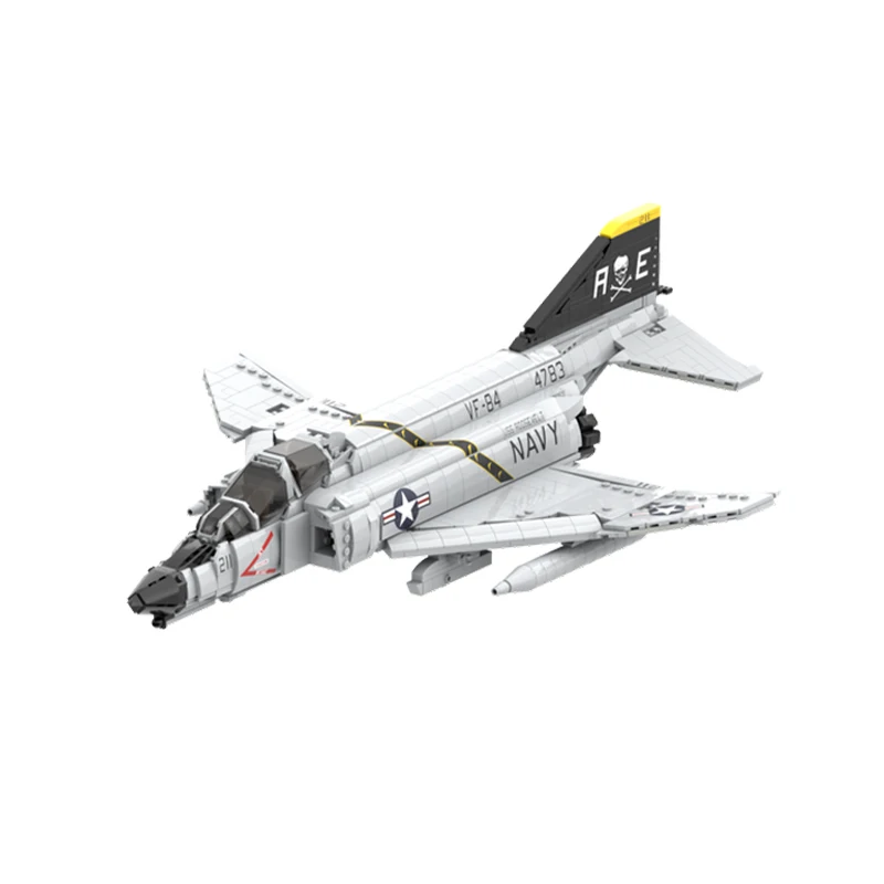 Military Fighter Collectibles Two-seat F-4 Phantom long-range Interceptor Building Blocks Models Bricks Toys for Boys XMAS Gifts