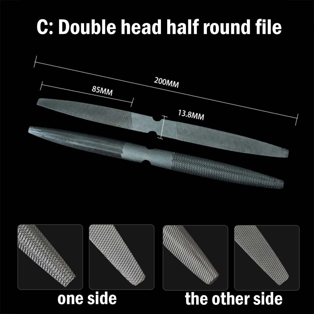 Double-Head Files Half Round Files Hand File Flat File Shaping Polishing For Carving Filing Half-Round Wax Shaping File