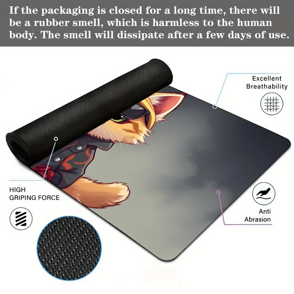 Kawaii القط التوضيح ماوس الوسادة حصيرة مكتبية الألعاب الحصير المضادة للانزلاق دائم مكتب الملحقات لوحة المفاتيح منصات سطح المكتب maus الوسادة البساط #5