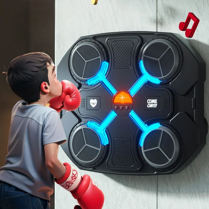 Smart Music Boxing Machine LED iluminado saco de perfuração, reação relaxante, alvo de treinamento para esportes, reação de agilidade, boxe