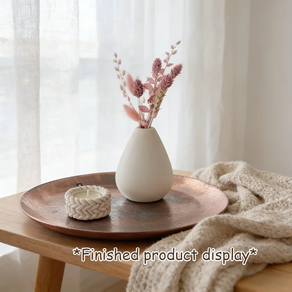 DIY Hanfseil Kerzenhalter Silikonform, Kerzenbasis Gips Dekor Harz Epoxidform, Home Decor Handwerk Aufbewahrungswerkzeuge – Detail 1