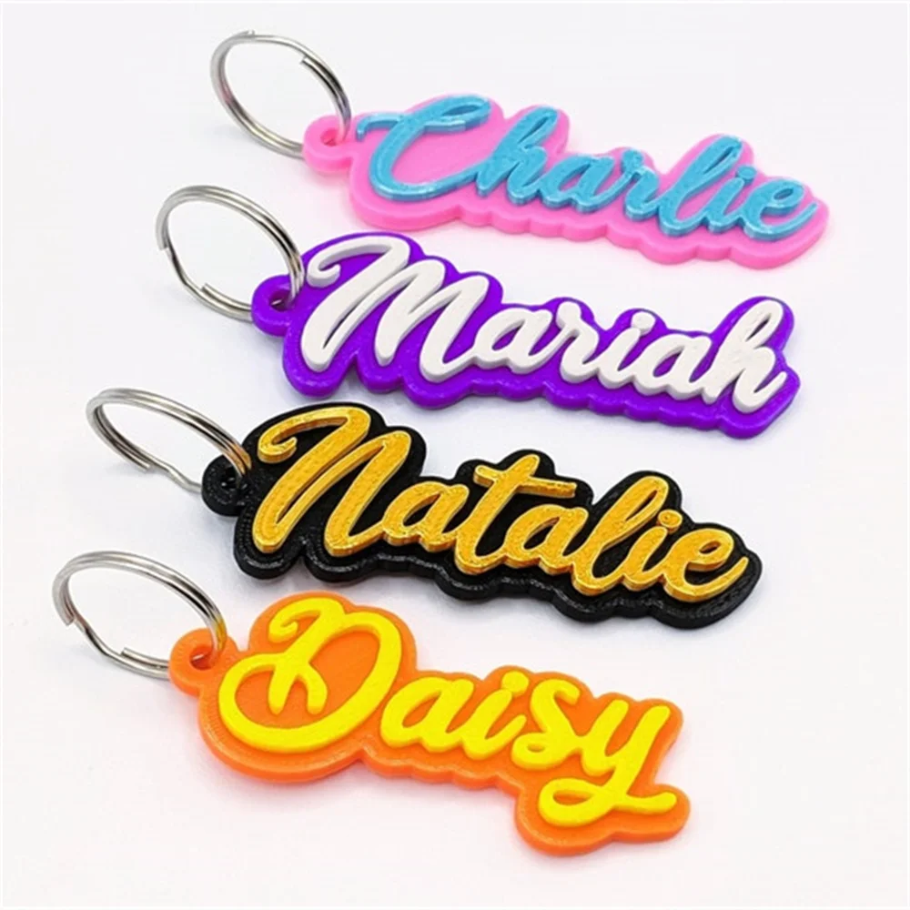 

Custom Backpack 3D Name Tag Keychain Personalized Name Acrylic Keychain Multiple Colors Acrylic Keychain Stainless Steel Keyring