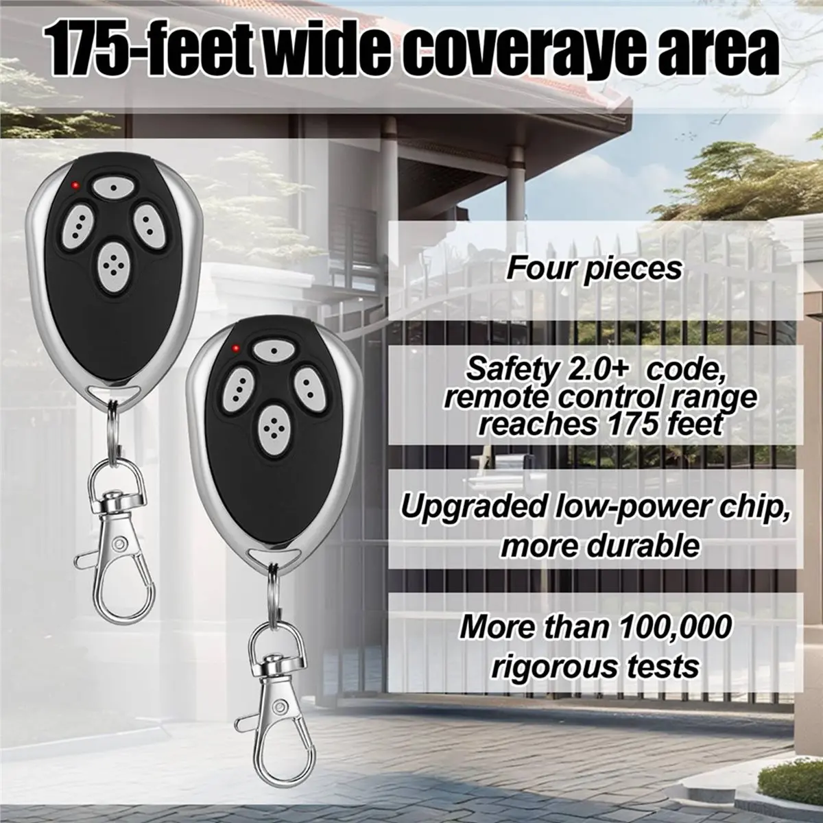 

8 Pcs 4 Channels Gate Opener Remote Compatible for Aleko LM123 433.92mhz Garage Door Remote Control Transmitter