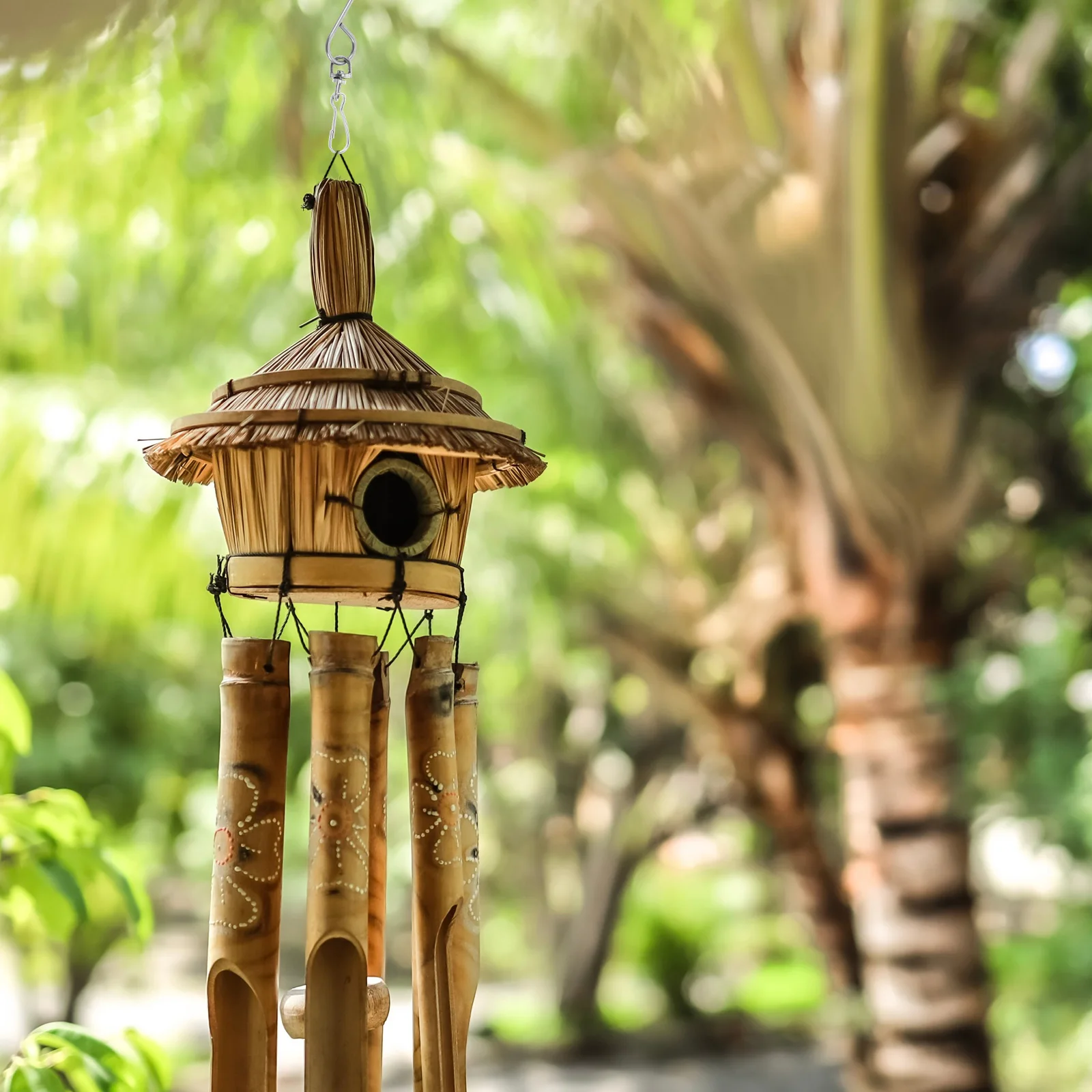 

10 Pcs Rotating Wind Chime Hook Garden Hooks for Hanging Stainless Steel Bird House Hanger Lanterns