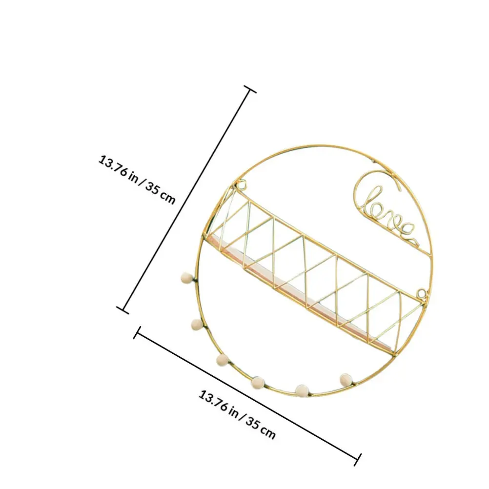 1Pcs Gold Wall-Mounted Decorative Storage Rack Creative Hanging Shelf for Living Room Bedroom Entryway Home Organization Wall view 5