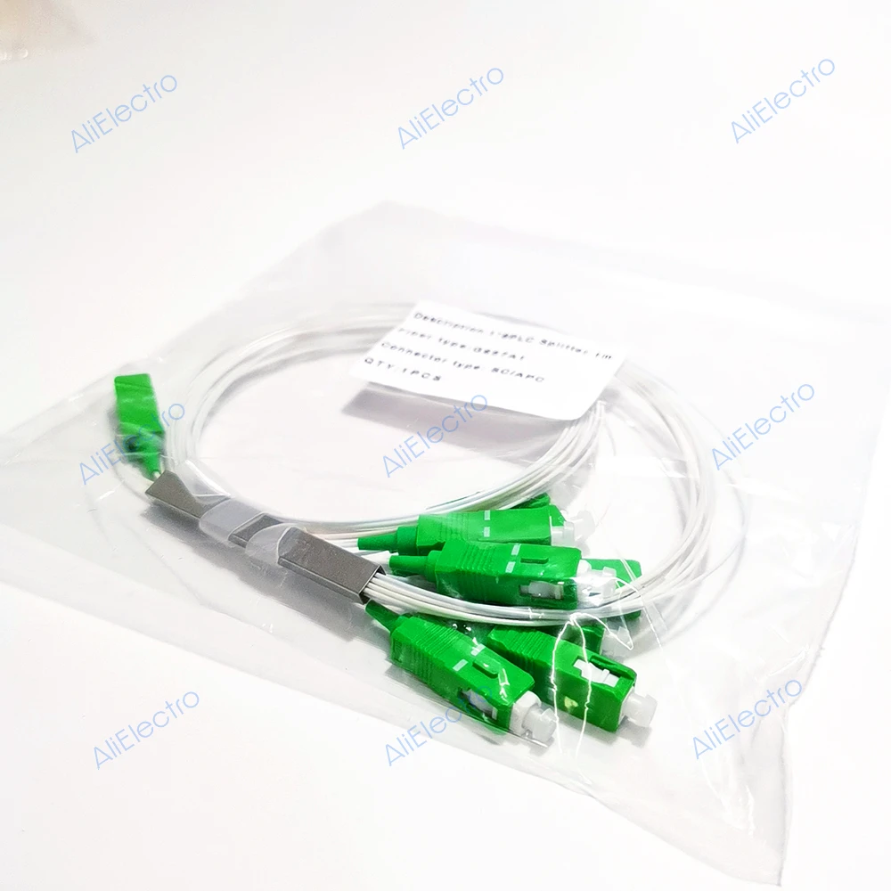 Imagem -03 - Apc Fibra Óptica Divisor Branco Cor Plc1x2 16 32 Único Modo 0.9 mm G657a1 1m Ftth 10 Peças Lote sc