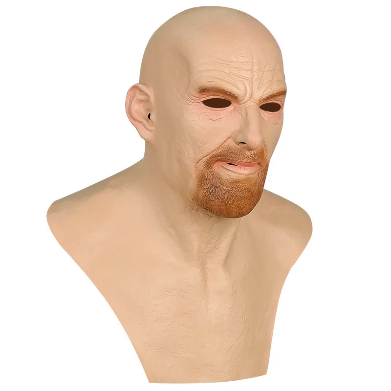 Latex-Kopfmaske Realistische Alter-Mann-Gesichtsmaske Cosplay Halloween-Party-Maske – Detail 8