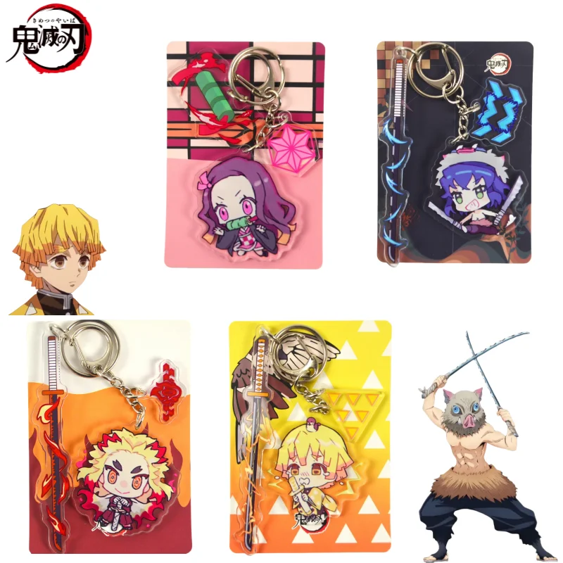 

Новый Demon Slayer Tanjiro Kamado Kamado Nezuko аниме периферийные устройства креативный мультфильм Q версия акриловый брелок декоративный кулон