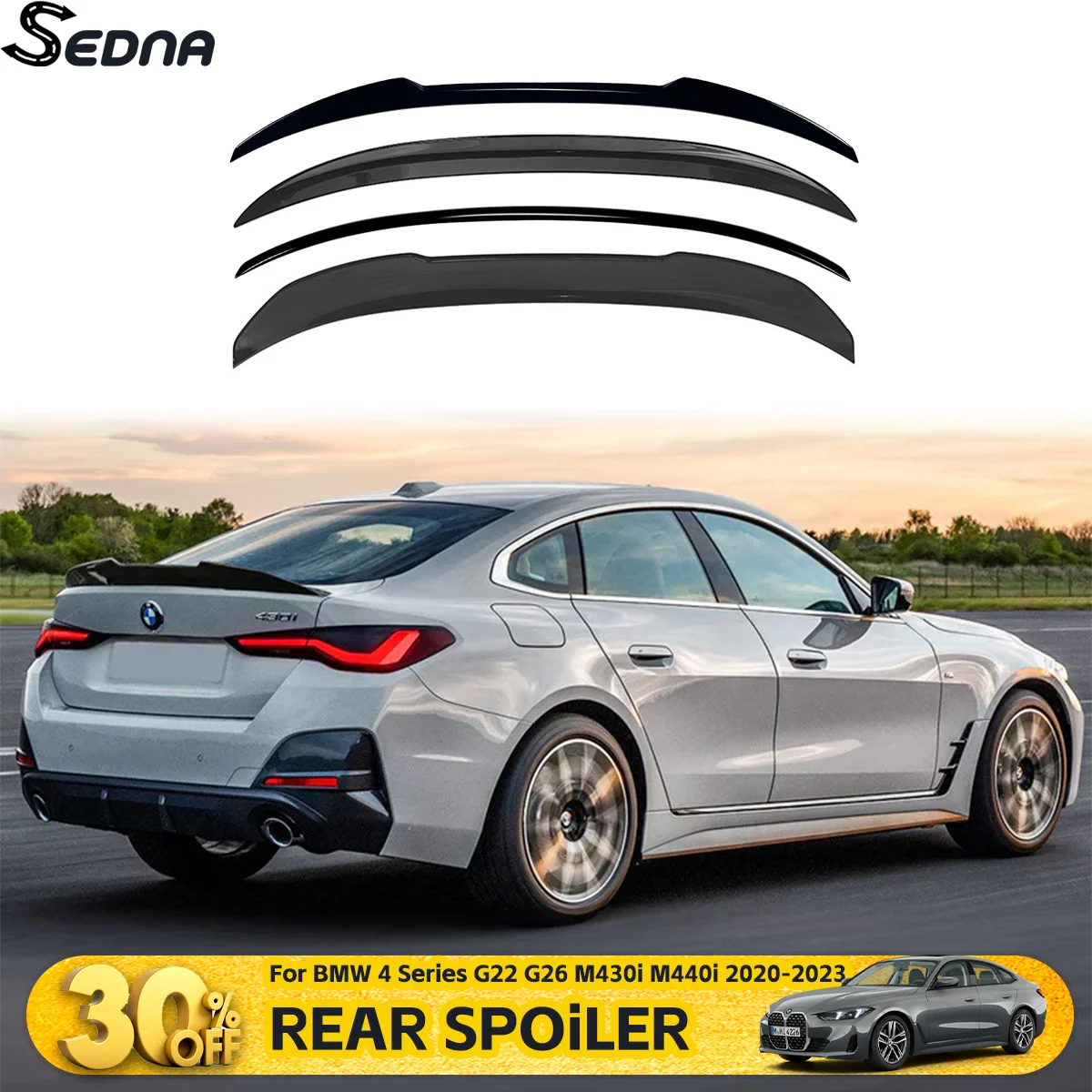 

Задний спойлер для BMW серии 4 G26 M430i M440i 2020-2023, крышка багажника, хвостовое крыло, авто внешние детали, аксессуары для тюнинга автомобиля