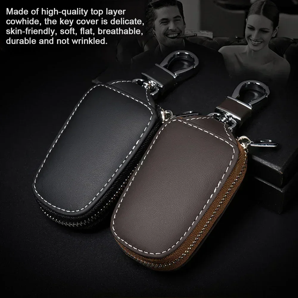 

Multi-function Key Bag Leather Key Case For Faraday Cage Keyless Entry Fob Pouch Car RFID Key Security Accessories