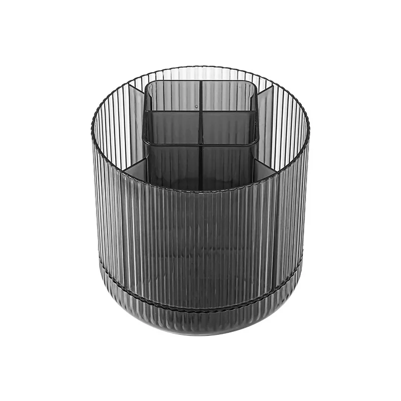 360 Degree Rotating Pen Holder Large Capacity Office Desktop Pen Bucket Eyebrow Pencil Lipstick Makeup Brush Organizer