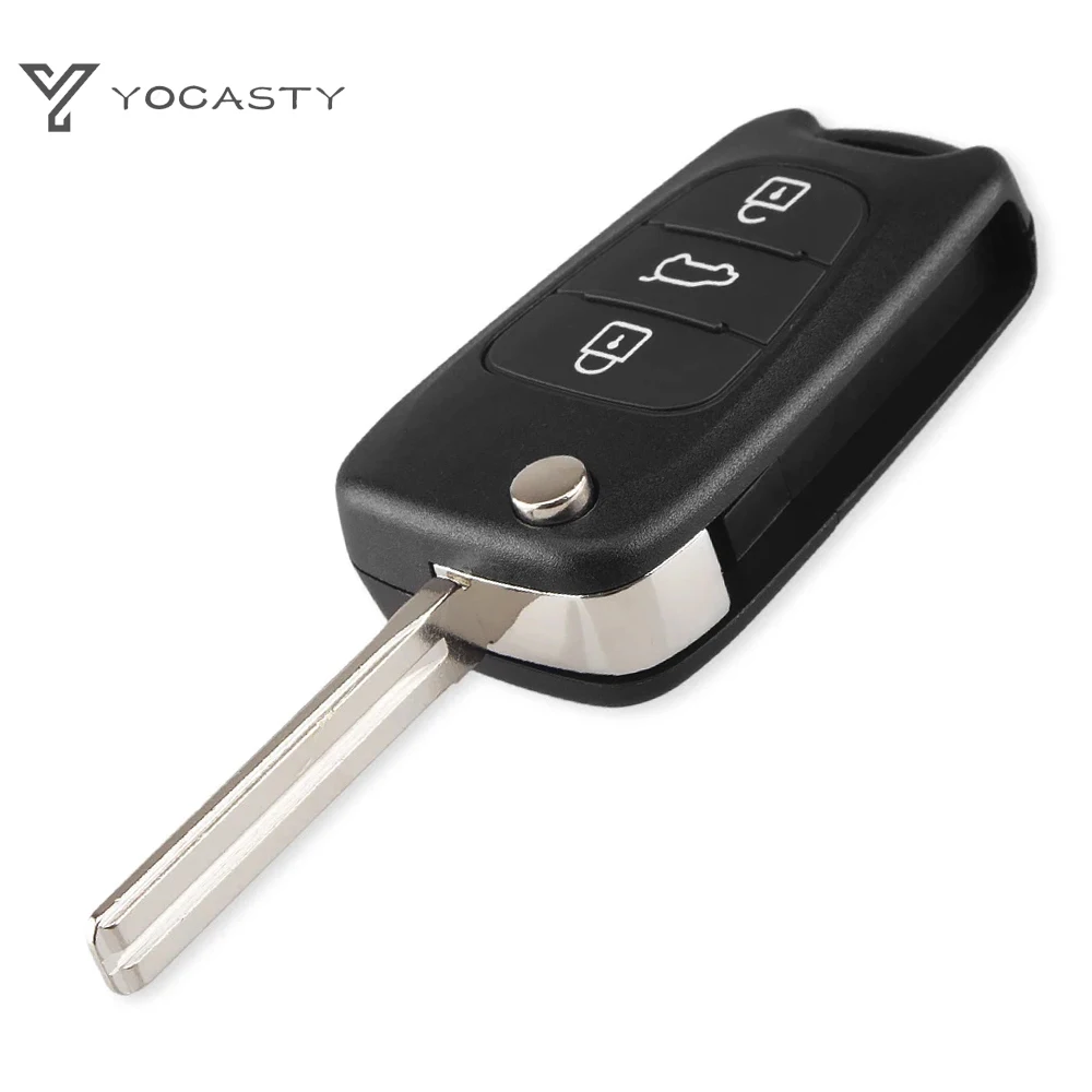 YOCASTY Flip Remote Car Key Auto Shell Case per Kia K2 K5 Rio 3 Picanto Ceed Cerato Sportage per Hyundai I20 I30 IX35 I35