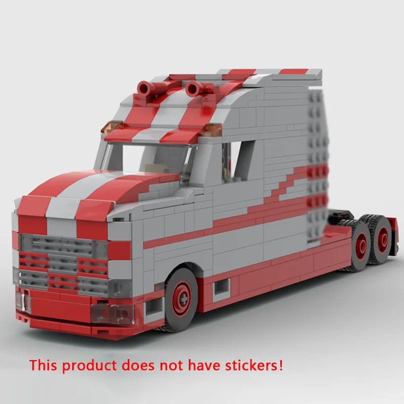 Stadt Auto Modell MOC Bausteine Lange Kopf Semi-Lkw Modulare Technologie Kinder Urlaub Geschenke Montieren Spielzeug Anzug