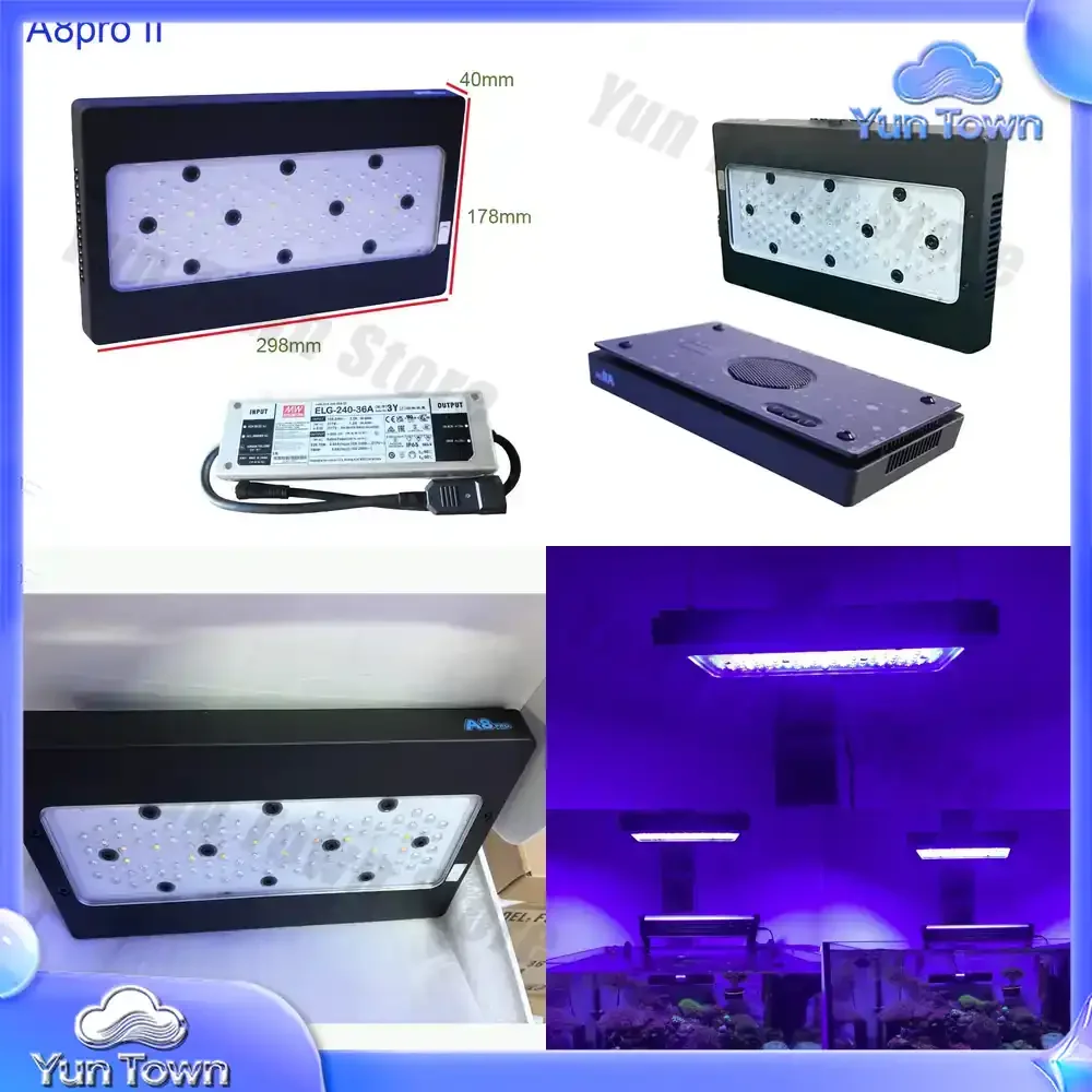for Max Blue Pro 240W Marine Aquarium Light 8 Channel Programmable Reef LED Light with Cree LED Meanwell Driver for Fish Tank