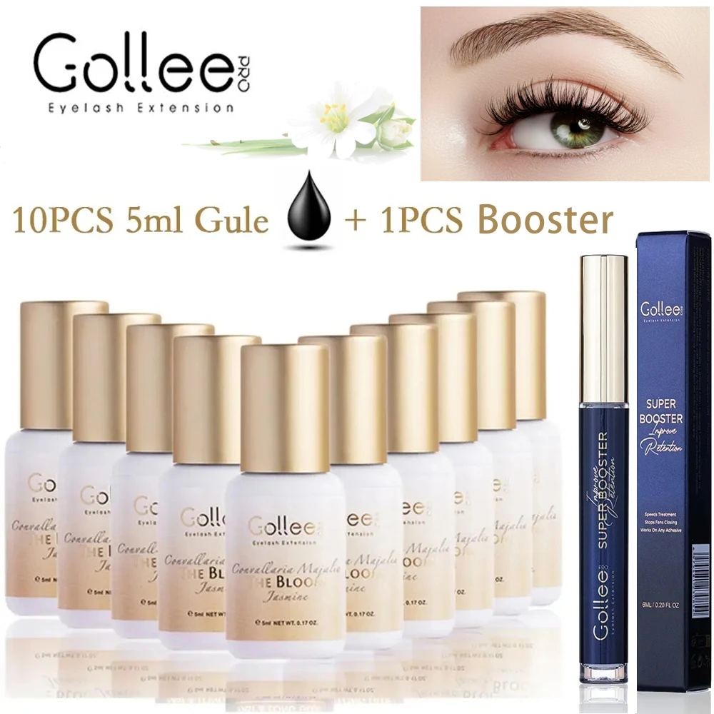 

Gollee 10 шт., клей для наращивания ресниц с цветочным ароматом, 1S, сухой клей для накладных ресниц, прочный, долговечный, профессиональный клей для ресниц
