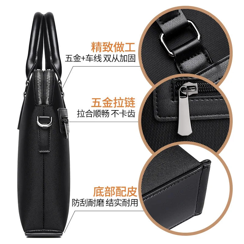Briefcase Business Nylon Oxford Shoulder Large Capacity File Bag Fashion Tote Computer Bag