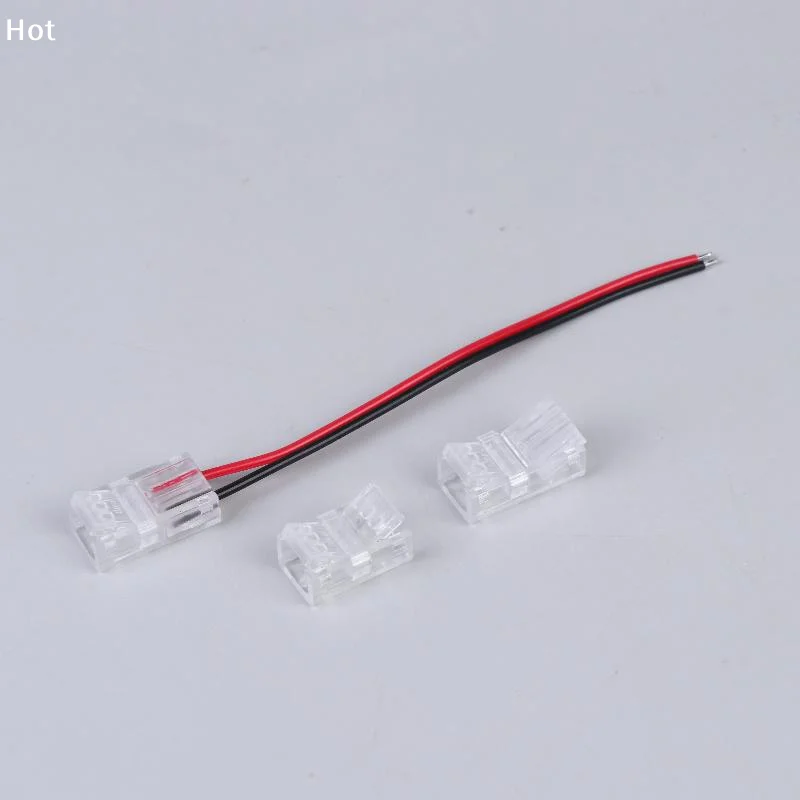 5Pcs 8mm 2pin COB LED Strip Connector Tape Lights L Shape LED Corner Connectors For SMD COB 5050 2835 Strip Light Fixed Clamps