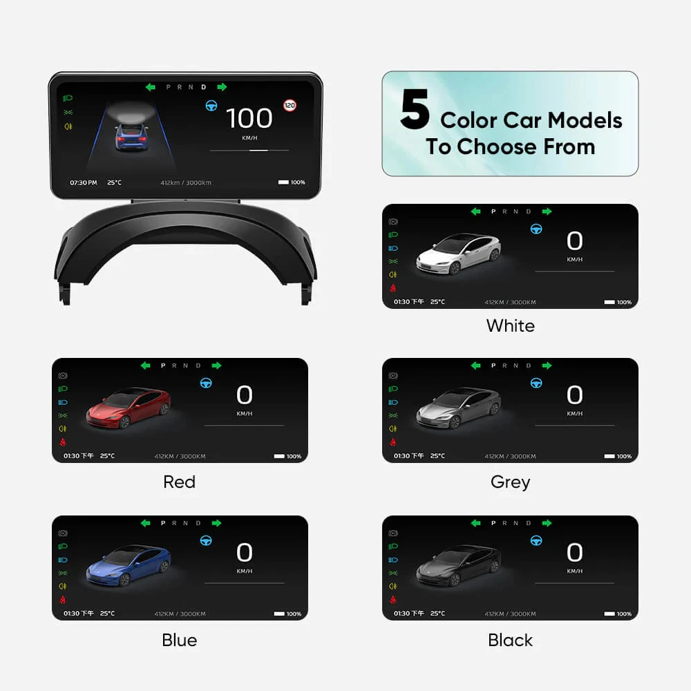 TSLAccessories 6,25 ''clúster de instrumentos para Tesla modelo 3 Highland F63 cámara Carplay tablero pantalla HUD accesorios de coche