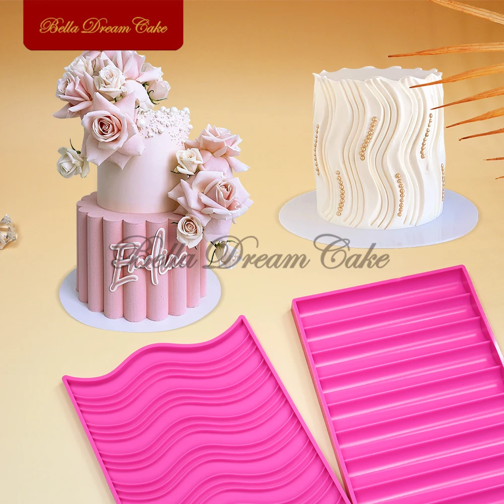 3D Wavy/Cylindrical Design Chocolate Origami Silicone Lace Mat DIY Fondant Border Mould Wedding Cake Decorating Tools Bakeware