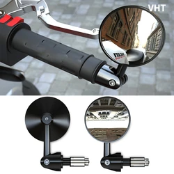 2pcs 1Pair Motorcycle Rearview Handle Bar End Mirrors Moto Accessories 16mm Universal Motorbike Handlebar Round 7/8