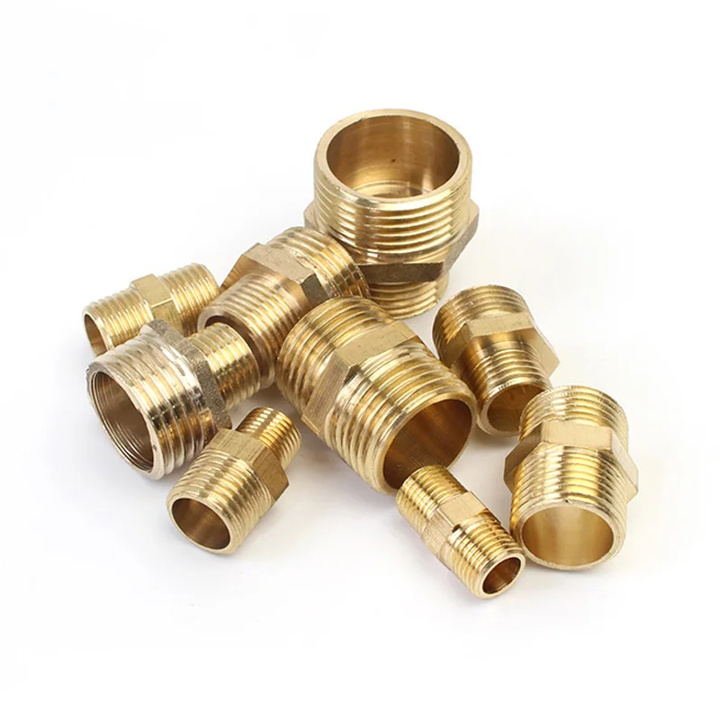 

Brass Pipe Hex Nipple Fitting 1/8" 1/4" 3/8" 1/2" 3/4" 1" BSP Male Thread Quick Adapter Coupler Connector for Water Oil Gas