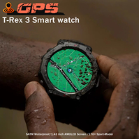 T-Rex 3 Built-in Dual-band GPS Smart Watch Men Smartwatch Compass Altimeter Barometric 5ATM IP69K Waterproof AMOLED HD Watches