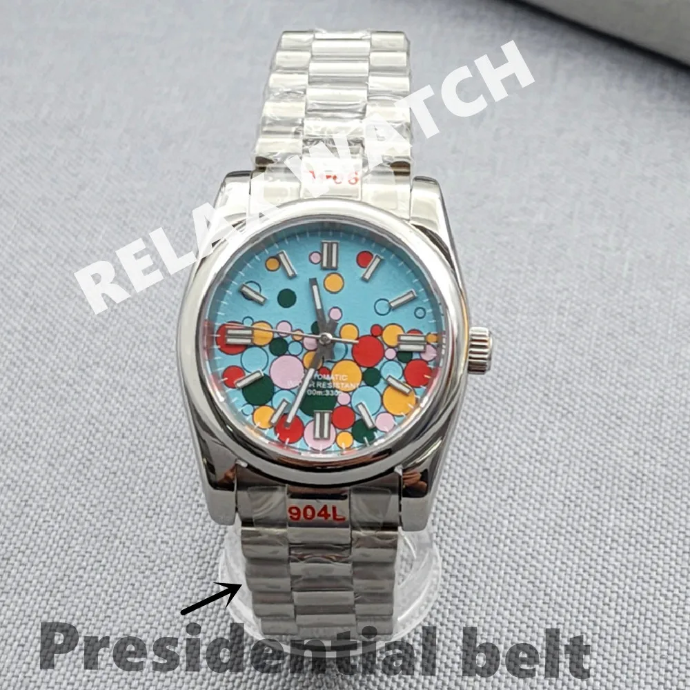 2023 New 36mm 39mm Sapphire Glass Multi-Color Dial Stainless Steel Automatic Movement Watch Japanese Nh35 Mechanical Movement