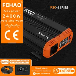 FCHAO 2400W Inverter a pannello solare onda sinusoidale pura 12V 24V a 220V convertitore di potenza per auto alimentatore Display LCD a energia solare per camion camper