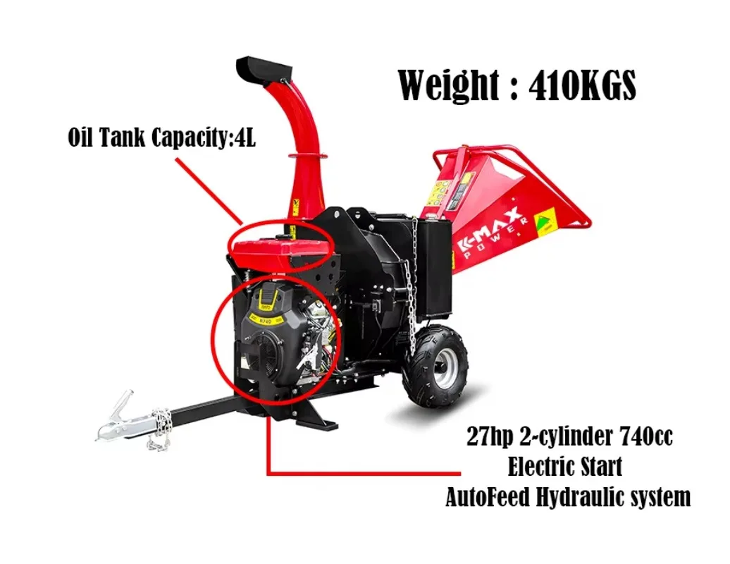 K-max  27HP Professional Auto Feed Hydraulic System oline  ed Wood Chipper