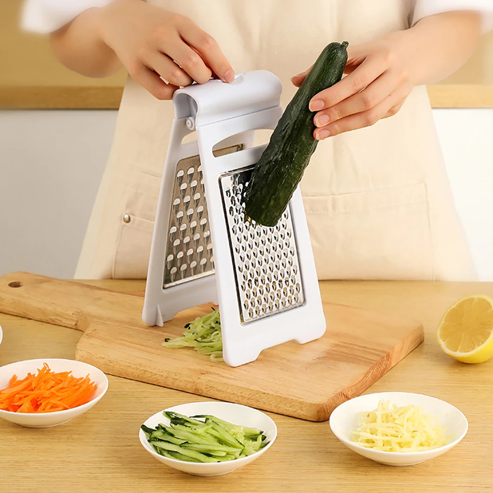 Foldable Stainless Steel Box Cheese Grater Handheld 2 Sided Ginger Shredder Vegetable Fruit Ginger Cutter Kitchen Accessories