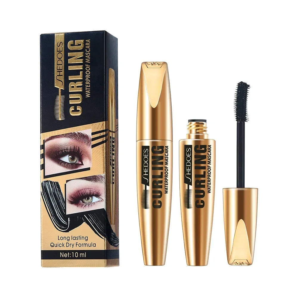 Shedoes 10ml rímel à prova dwaterproof água natural curling alongamento denso preto rímel moda de alta capacidade durável rímel de secagem rápida