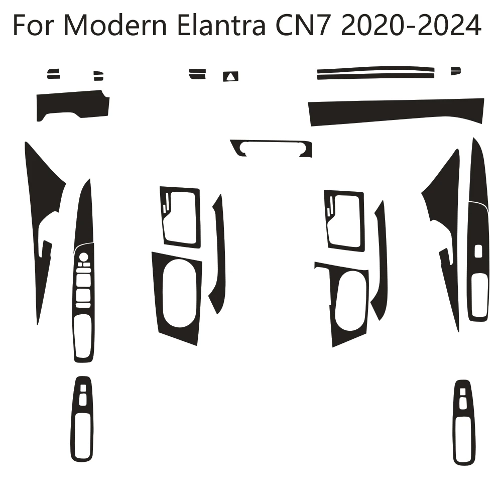 

For Modern Elantra CN7 2020-2024 Car-Styling Carbon Fiber Car Interior Center Console Color Molding Sticker Decals Parts