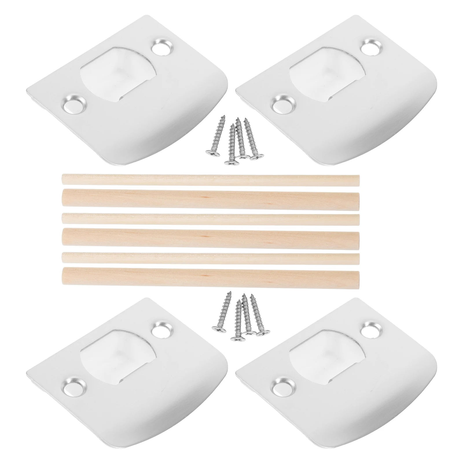 

2 Sets Door Bolt Reinforcement Kit Stainless Steel Corner Brace Flat Knob Plate Handle Fixing Cover Filler Support Door Lock